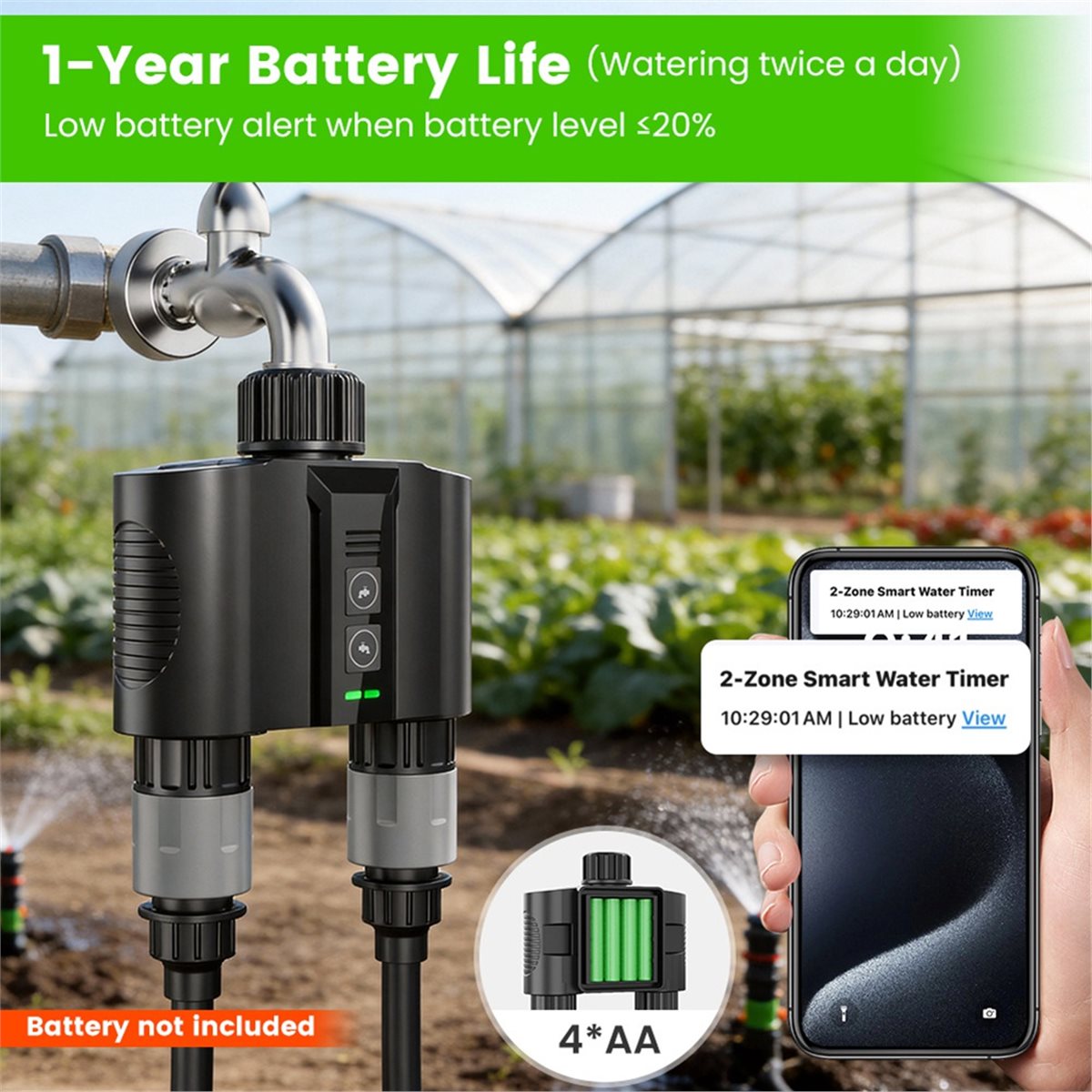 Smart Garden Hose Valve - Y17A 1 комплект WiFi-таймера для полива